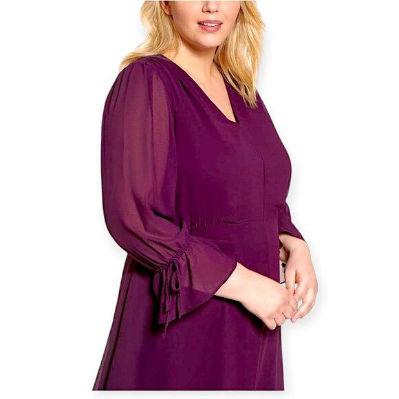 💜 Vince Camuto Purple Chiffon Mini Dress --  Deep Purple Dreams 💜 - Picture 8 of 8